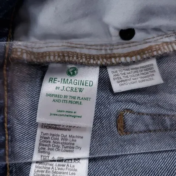 J.Crew Jeans Women's 28 Blue Mid-Rise Flare Crop Raw Hem Distressed Y2K Retro - Picture 5 of 13